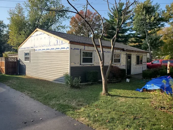 Siding replacement project showing progress. Great example of work that can be completed in Lansing, Grand Rapids, Ann Arbor, and Jackson service areas.