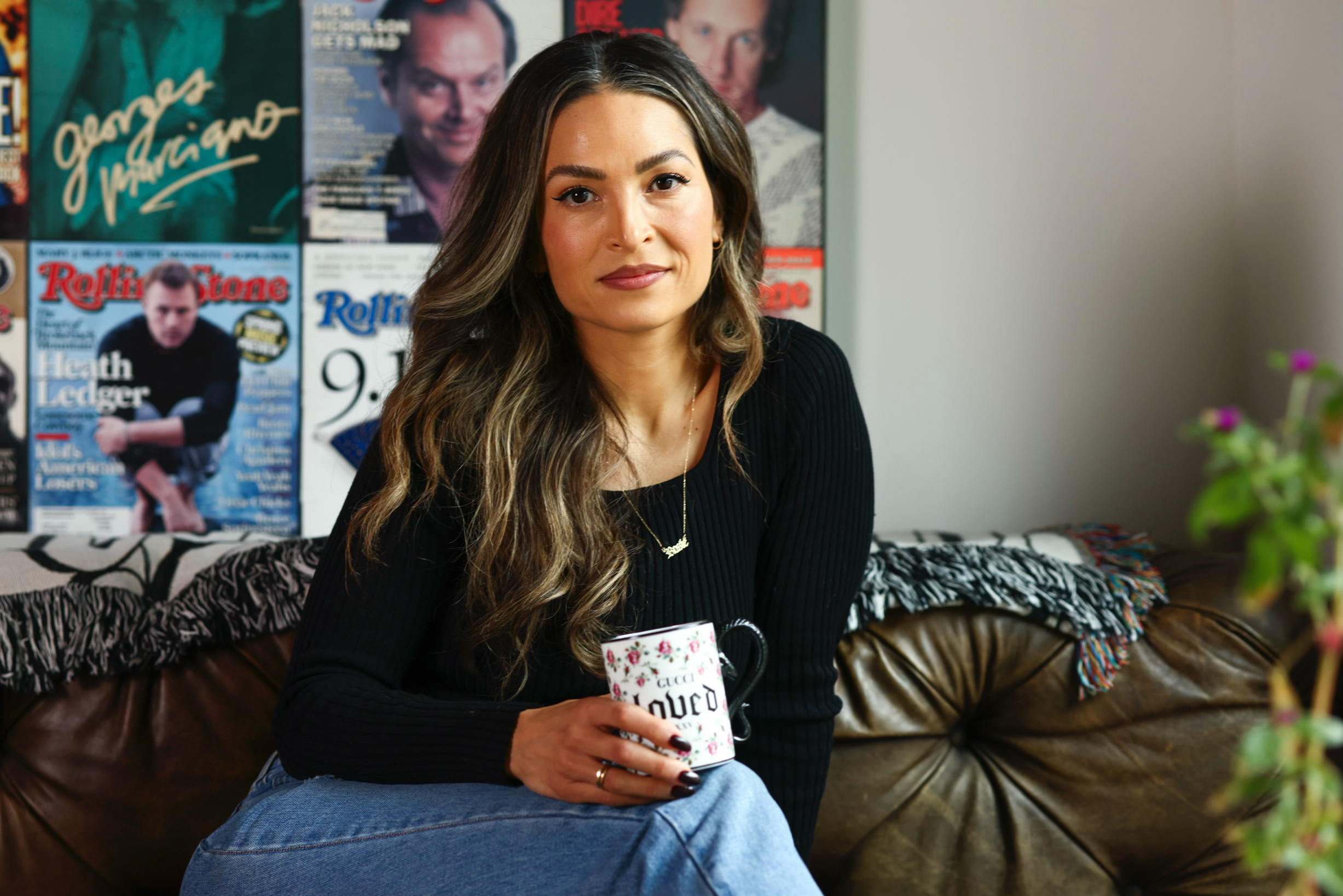 Rosie Acosta at home with a cup of tea, mindfulness support for perimenopause anxiety