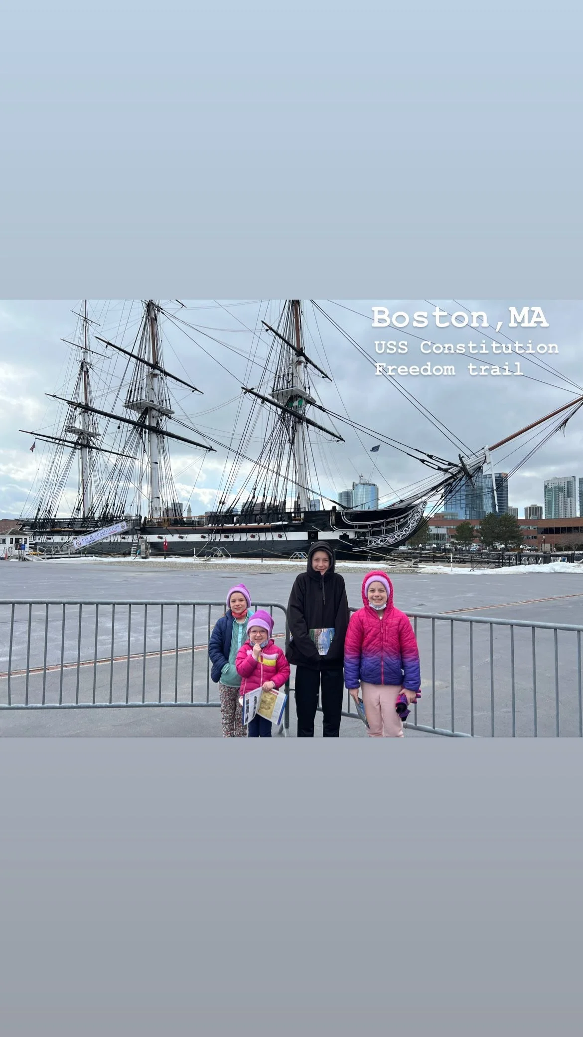 Our family visiting the USS Constitution in Boston