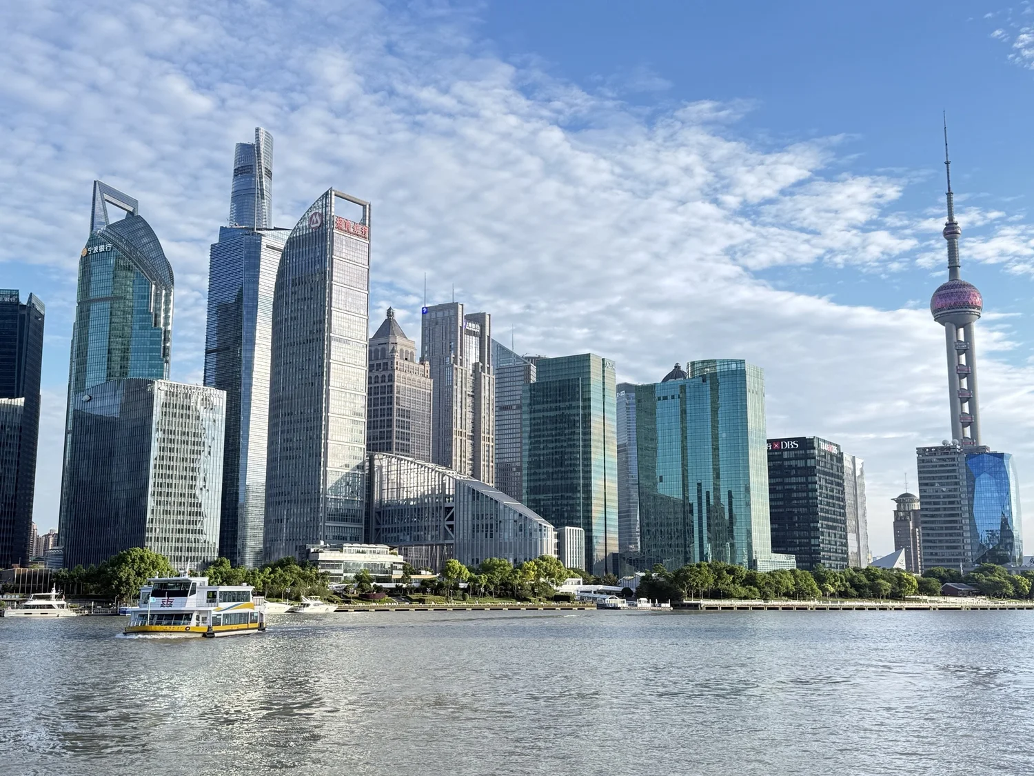 The Shanghai skyline photographed during the Gouldings family stop