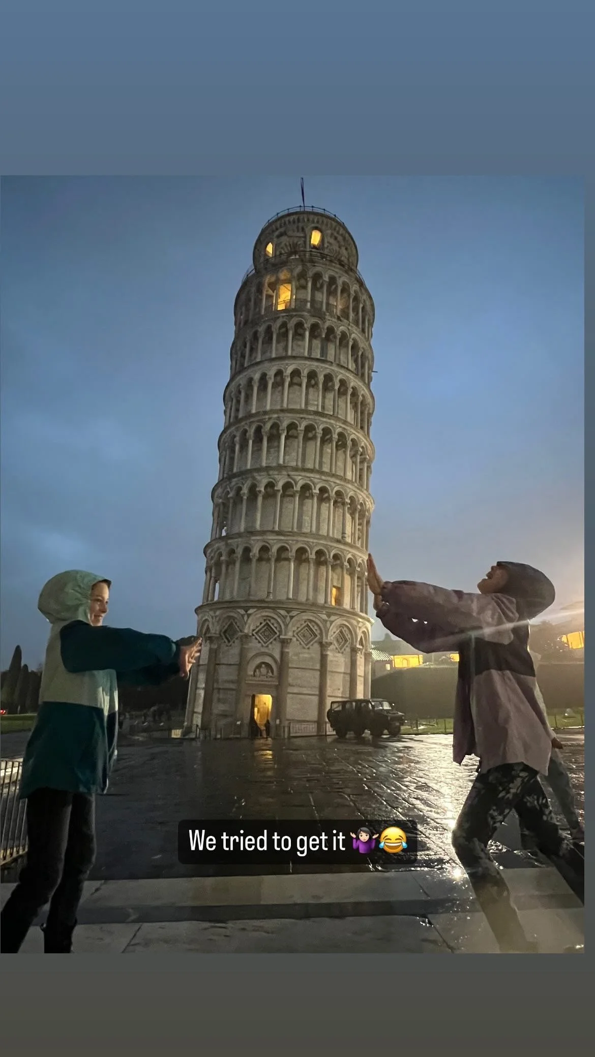 Our family at the Leaning Tower of Pisa
