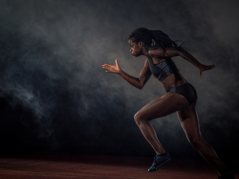 Women running fast for recovery