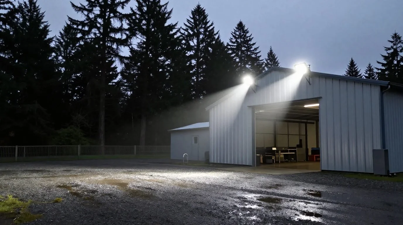 Outdoor Lighting on the Washington Coast — What Survives the Rain, and What Needs a Permit