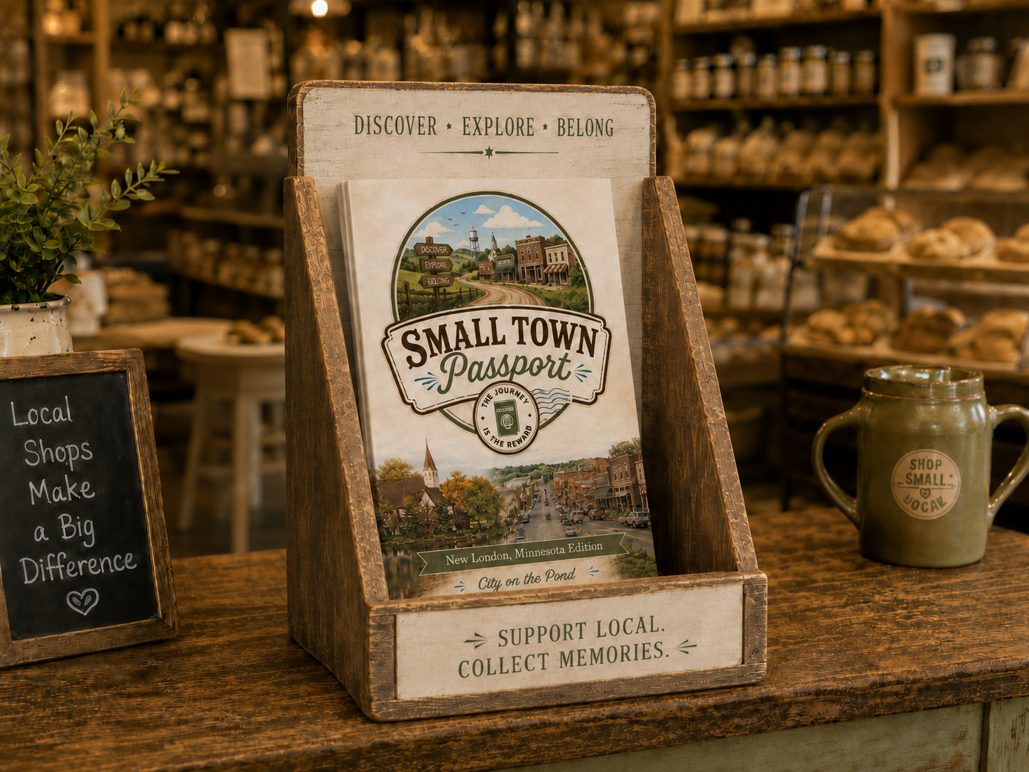 Small Town Passport Table Top Display