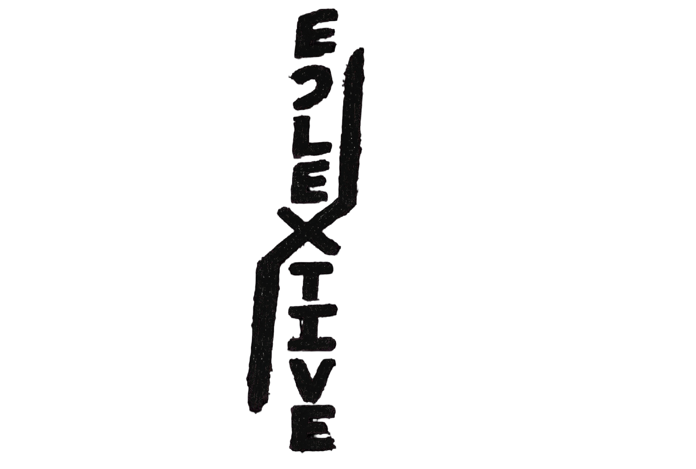 Vertical sign with distressed black lettering on a black background reading 'ELEVATE'