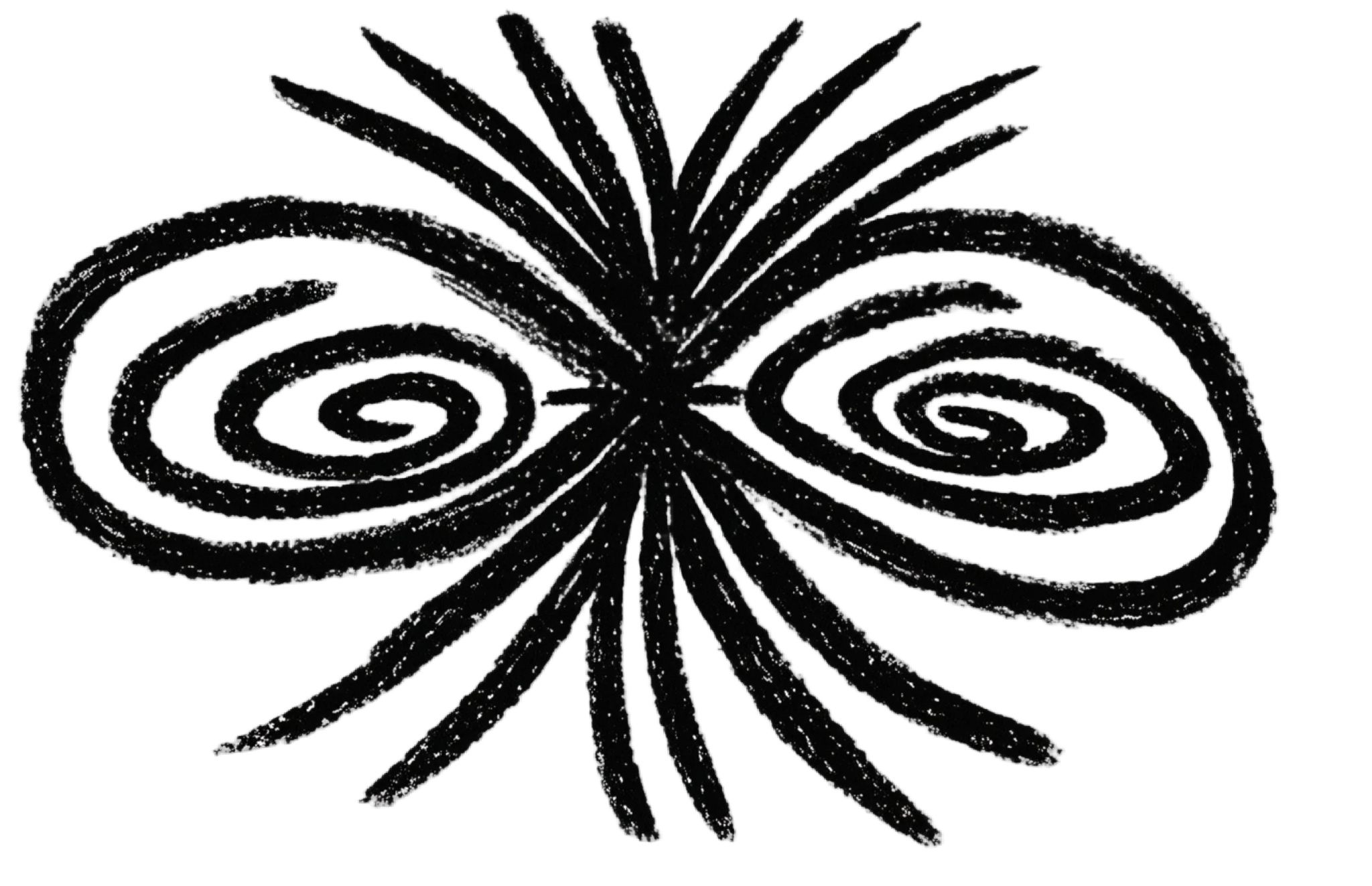Firework explosion with white sparks and streaks on a black background.