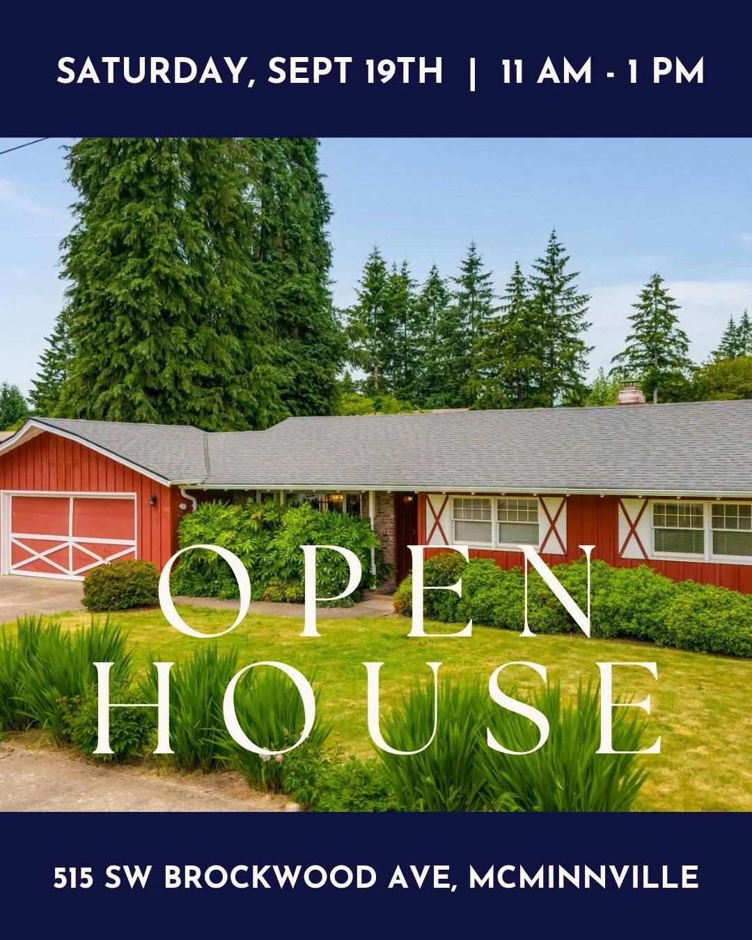 📅OPEN HOUSE - 9/19 11am-1pm
📍515 SW BROCKWOOD AVE, McMinnville, OR  97128

Updated single-level ranch with quality wood doors, wood-framed picture windows, pocket doors, easy-care laminate flooring, built-ins, and a cozy fireplace. The galley kitch