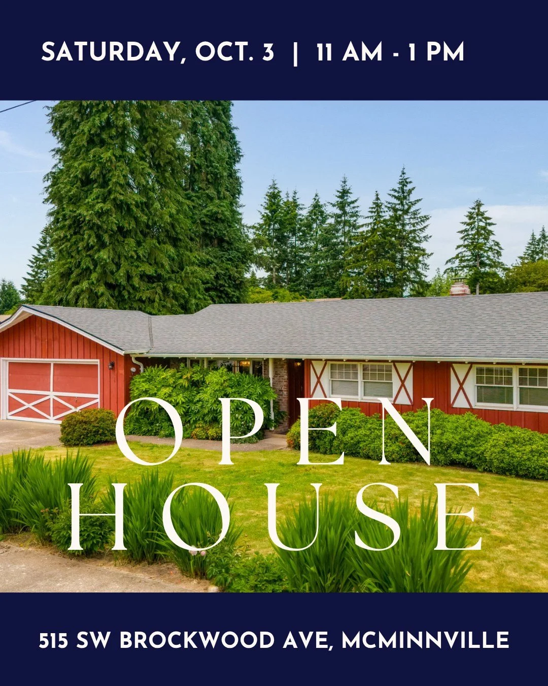 📅OPEN HOUSE - 10/3 11am-1pm
📍515 SW BROCKWOOD AVE, McMinnville, OR  97128

Updated single-level ranch with quality wood doors, wood-framed picture windows, pocket doors, easy-care laminate flooring, built-ins, and a cozy fireplace. The galley kitch