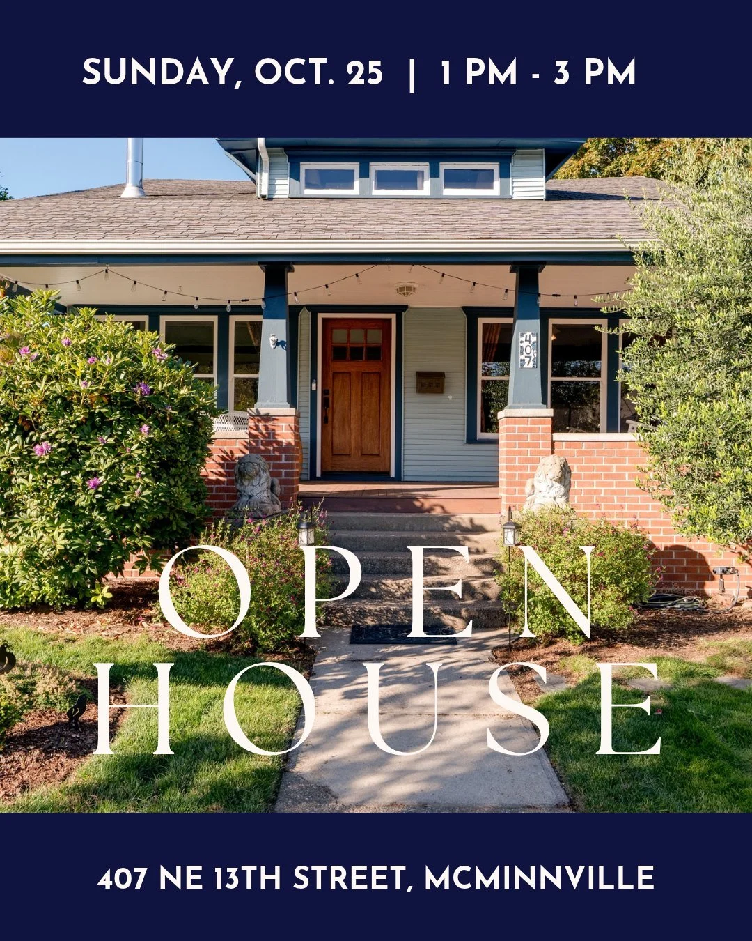 📅OPEN HOUSE | Sunday, Oct 25th, 1pm-3pm
📍407 NE 13TH ST, McMinnville, OR 97128
🏡4 bd | 2 ba | 3000 sq ft

Historic Craftsman bungalow with timeless charm in a wonderful McMinnville location. An inviting front porch welcomes you into warm, beautifu
