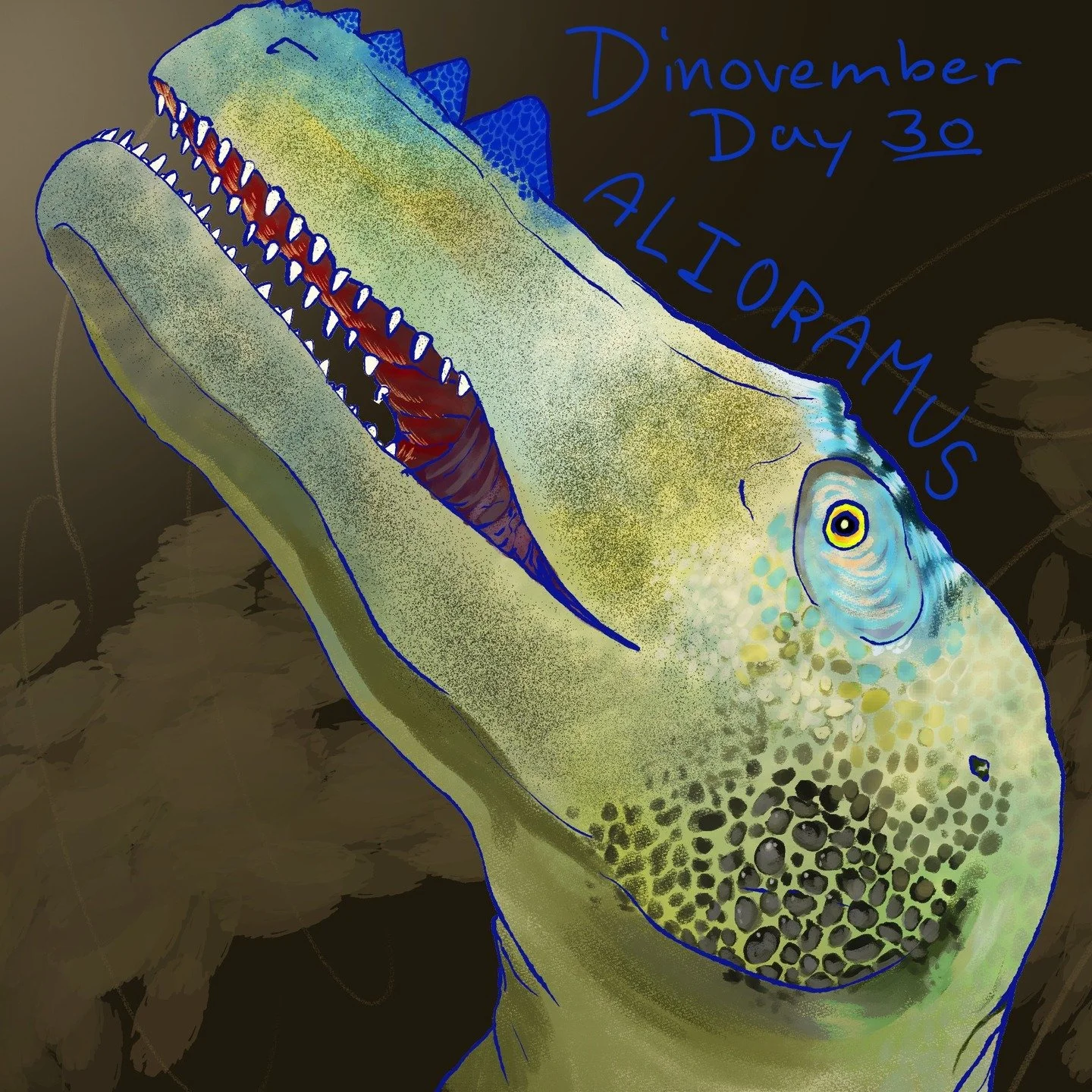 Last day of Dinovember, 30 days of dinosaurs. I've done it, it's over! far more stressful and time consuming than I originally thought. Oh well!

Enjoy Alioramus ;)

#dinovember #dinovember2025day30 #art #sketch #drawing #draw #paleo #paleoart #alior