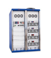 Server rack with multiple electronic equipment and control panels