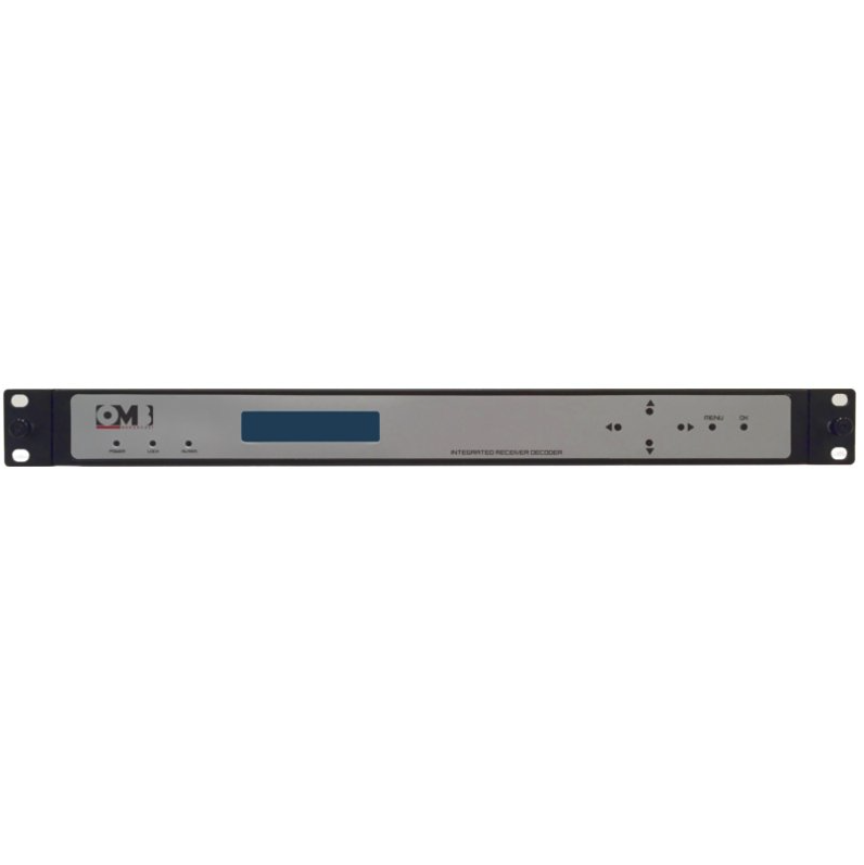 A rack-mounted electronic device with buttons and a display panel, used for diagnostics or communication in professional audio or broadcast environments.