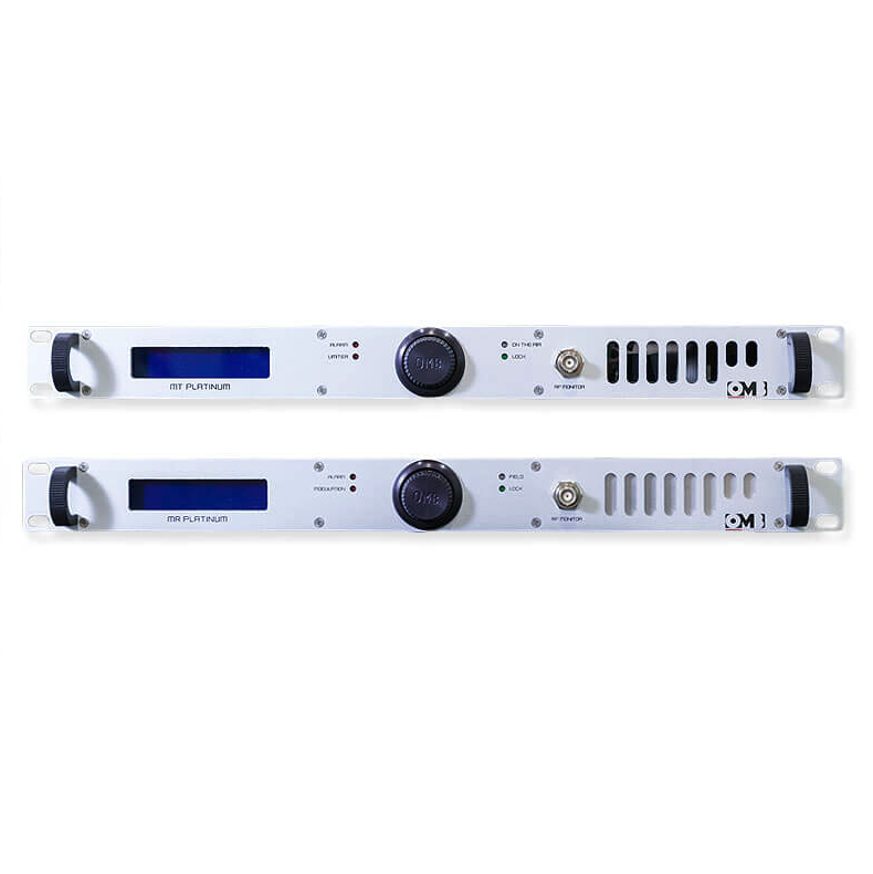 Two audio equipment racks with digital displays and control knobs, labeled 'OTT PLATINUM' and 'MR PLATINUM'.