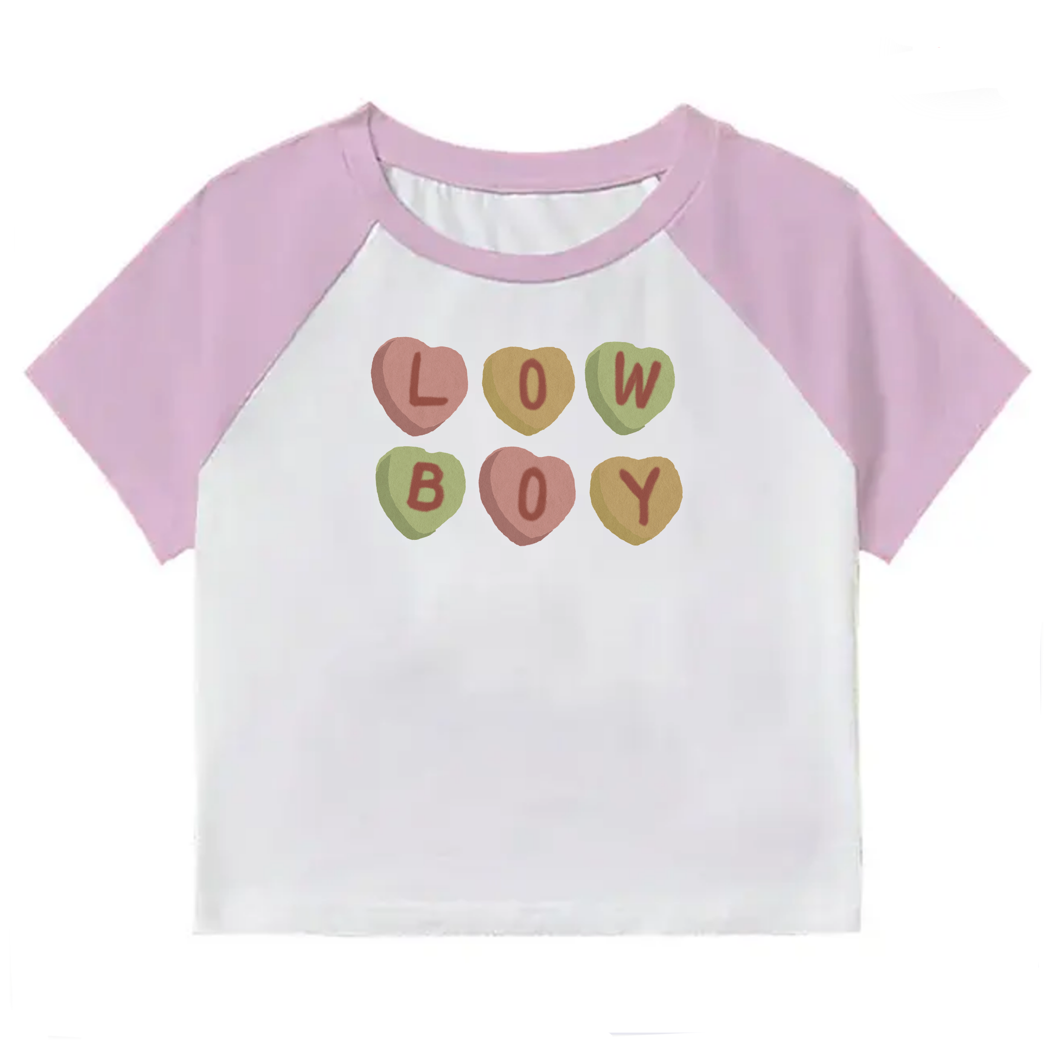LOW BOY Candy Tee- Pink Sleeves