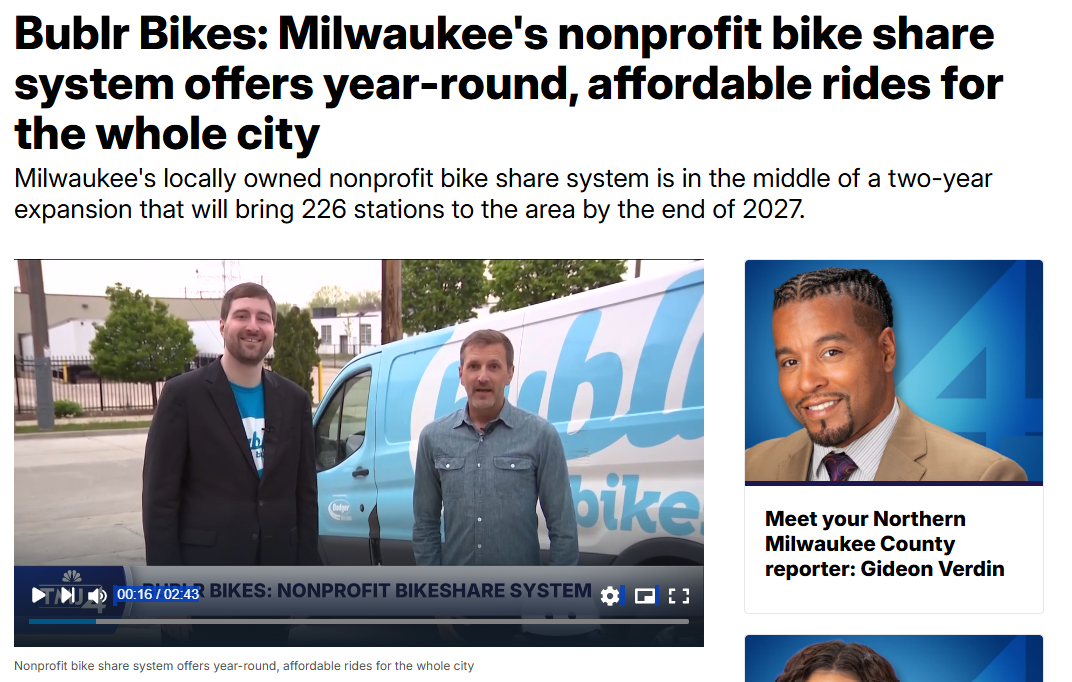 Catch Bublr Bikes on TMJ4 Morning News!