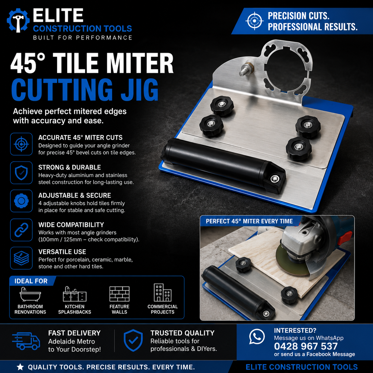 45° Tile Miter Cutting Jig