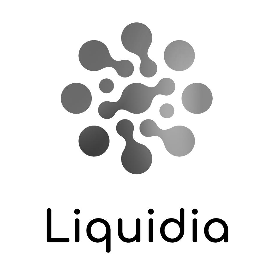 Black and white abstract design with various geometric shapes and gradients.