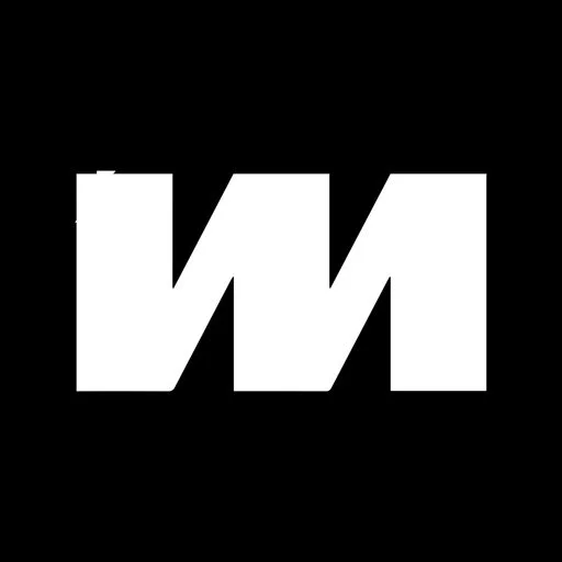 Black background with a white stylized letter 'W' in the center.
