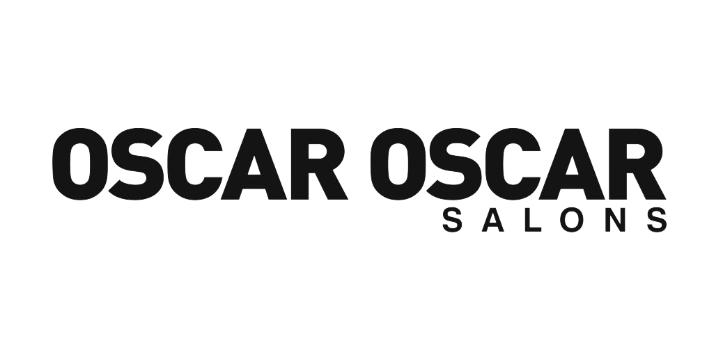 Logo for Oscar Oscar Salons in black and white with the text in bold and uppercase