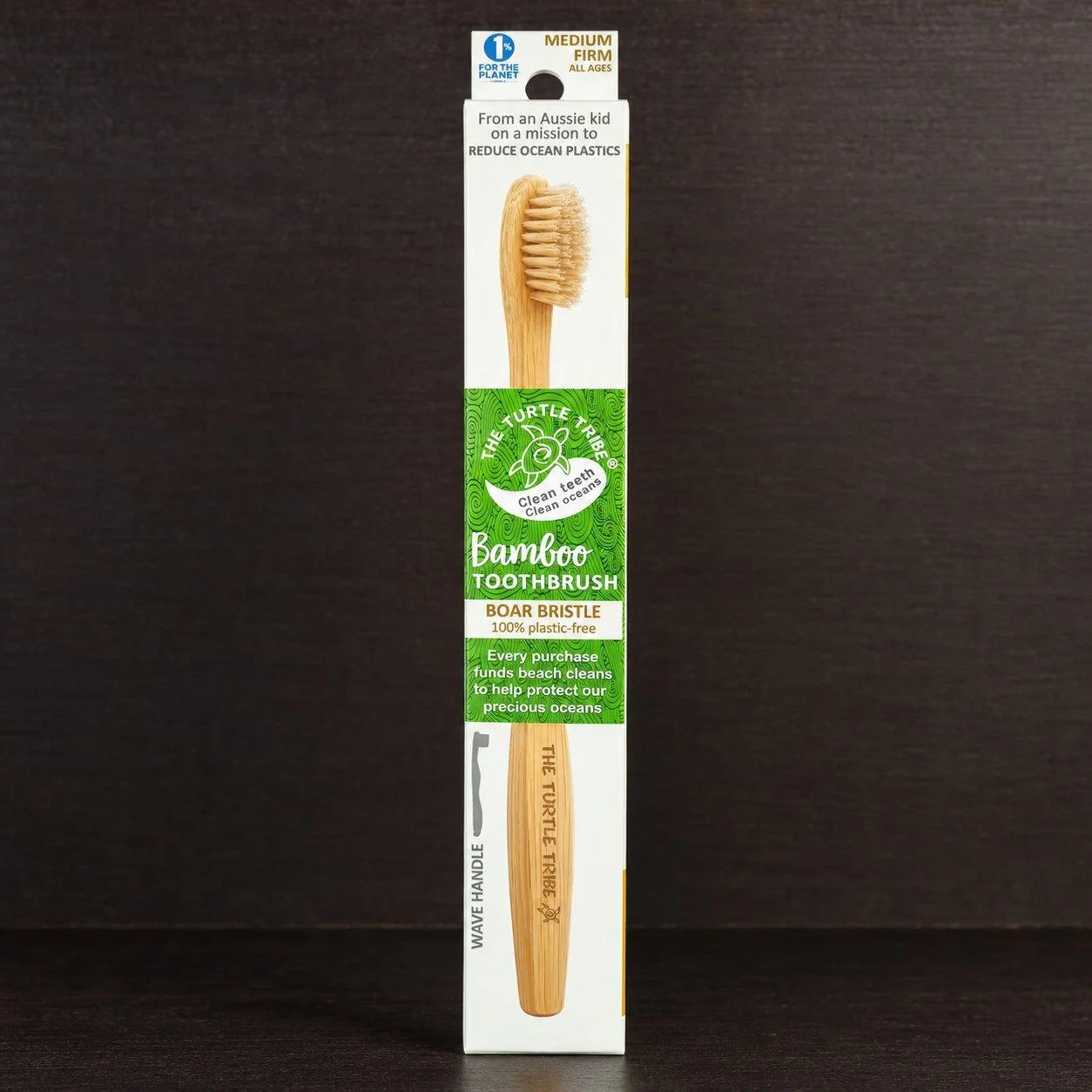 Turtle Tribe Bamboo & Boar Bristle Toothbrush