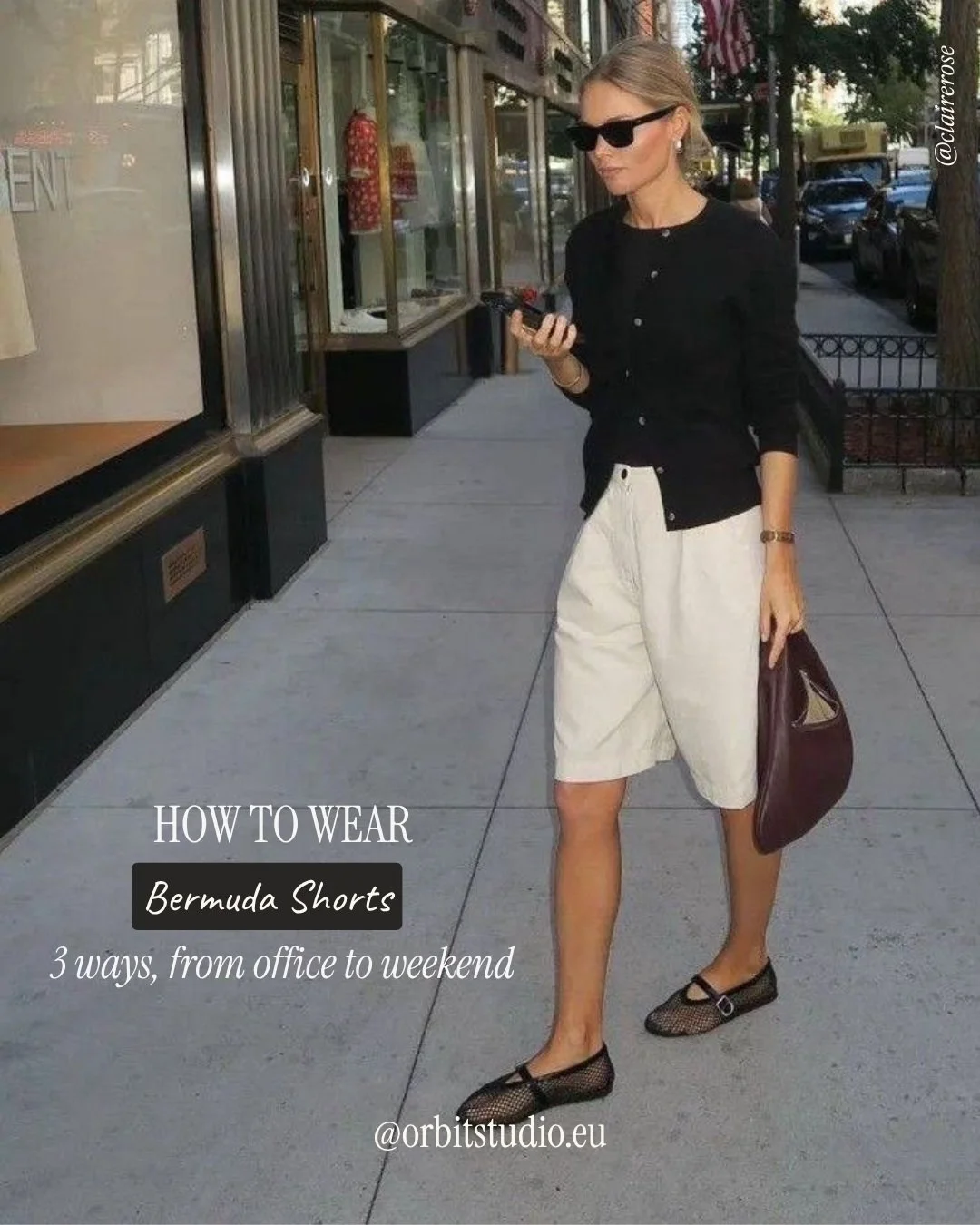 How to wear: Bermuda shorts.

One of those pieces that can feel tricky at first, but gets much easier once the proportions are right.

Three different moods, same silhouette.

Which look would you wear: 1, 2 or 3?

Follow @orbitstudio.eu for more out