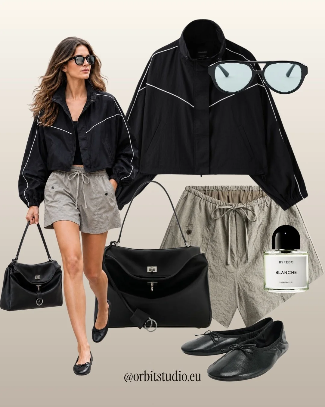 Fall dressing is starting to creep in, but we are not ready to give up on summer pieces just yet.

A lightweight sport-inspired jacket is the easiest way to shift shorts and skirts into the next season, especially with a few polished accessories to b