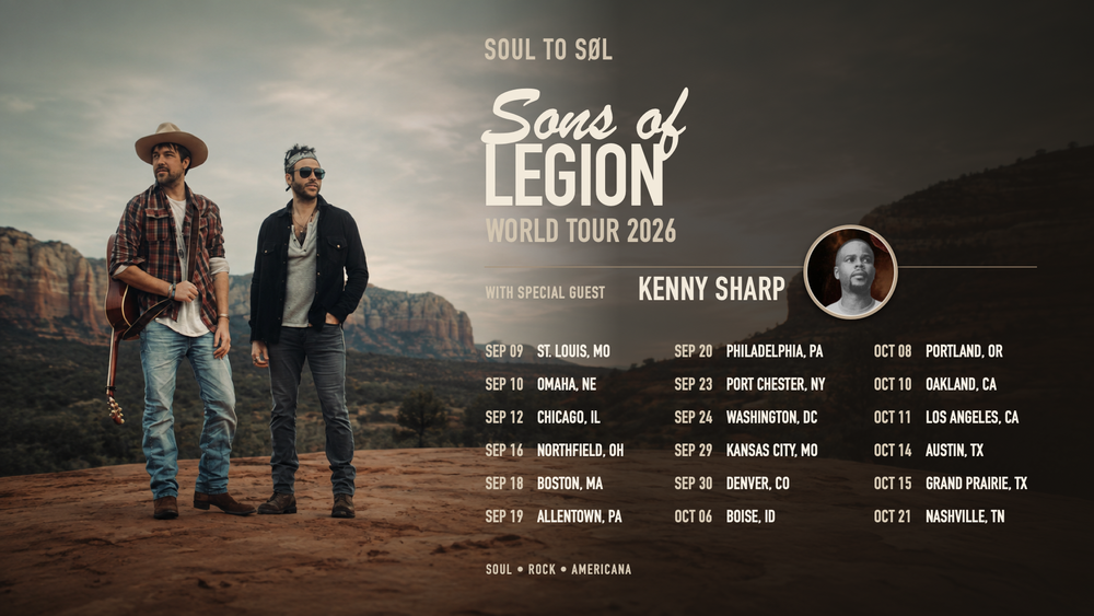 Sons of Legion Soul to SØL Tour 2026 with special guest Kenny Sharp