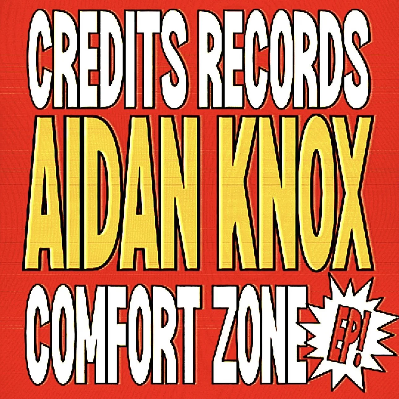 Graphic book cover for Michael Jackson's album "Bad" with bold yellow and white text on a red background, referencing "Credits Records" and a "Comfort Zone".