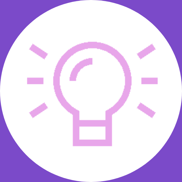 Business innovation icon representing new technologies, creative thinking, and digital transformation.