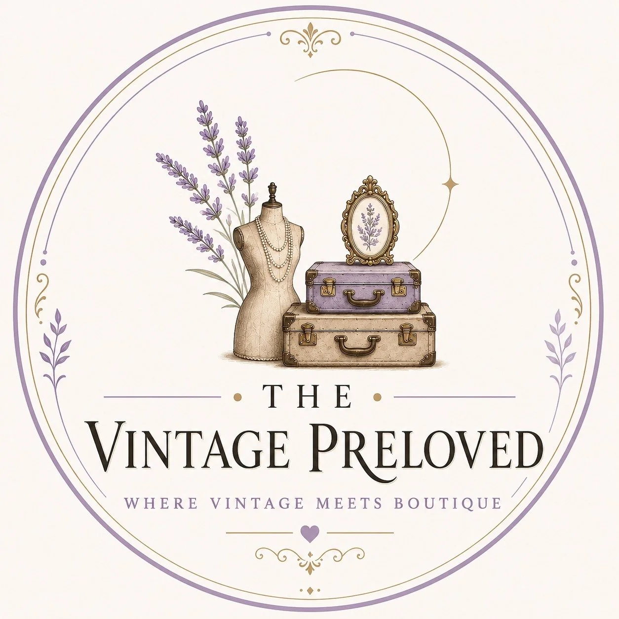 The Vintage Preloved logo for curated vintage, preloved, and sustainable fashion and lifestyle products.