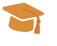 illustration of an orange graduation cap