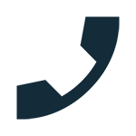 A black telephone receiver icon with a curved cord.