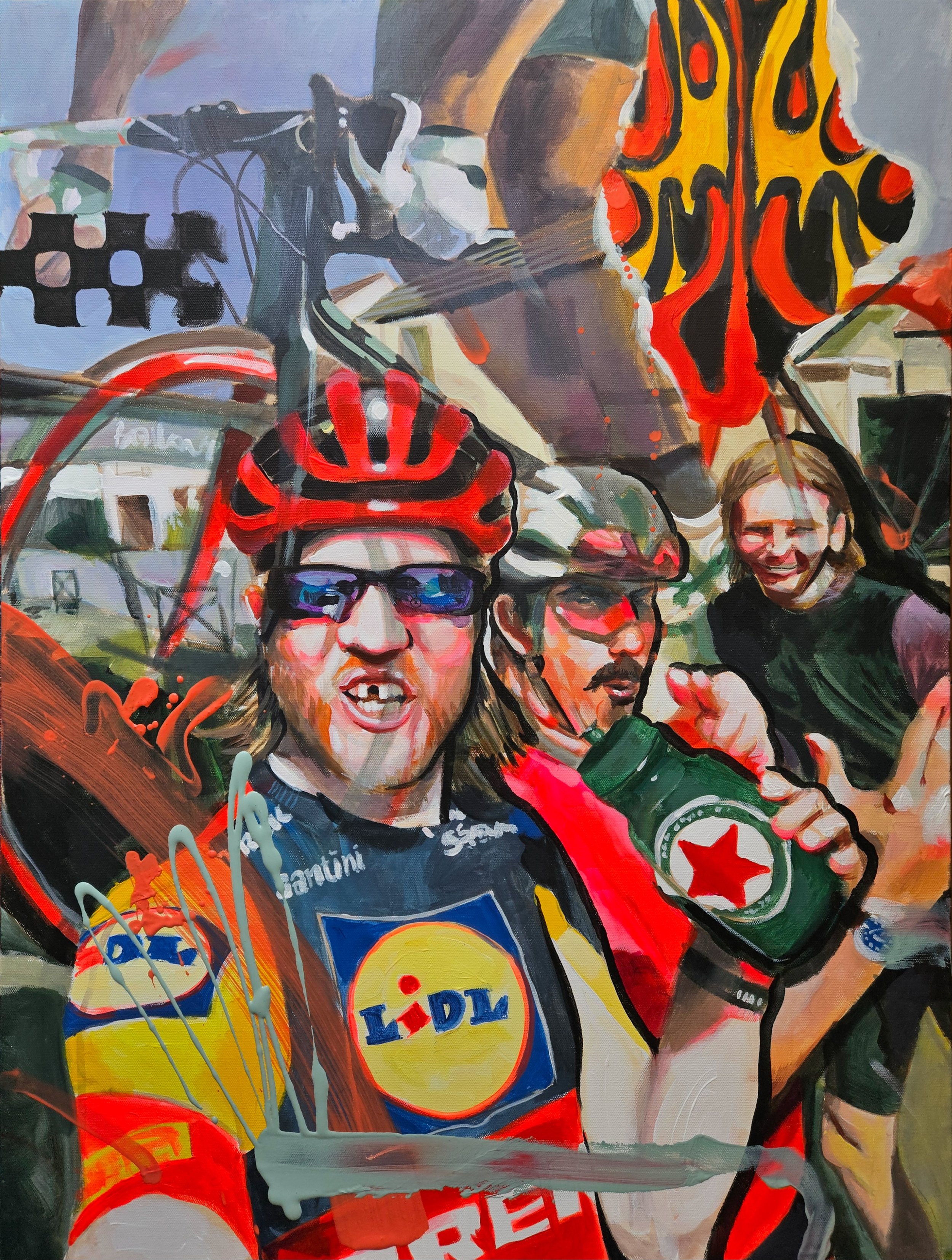 Toothless Dave, 2026, acrylic & resin on canvas, 70 x 50 cm