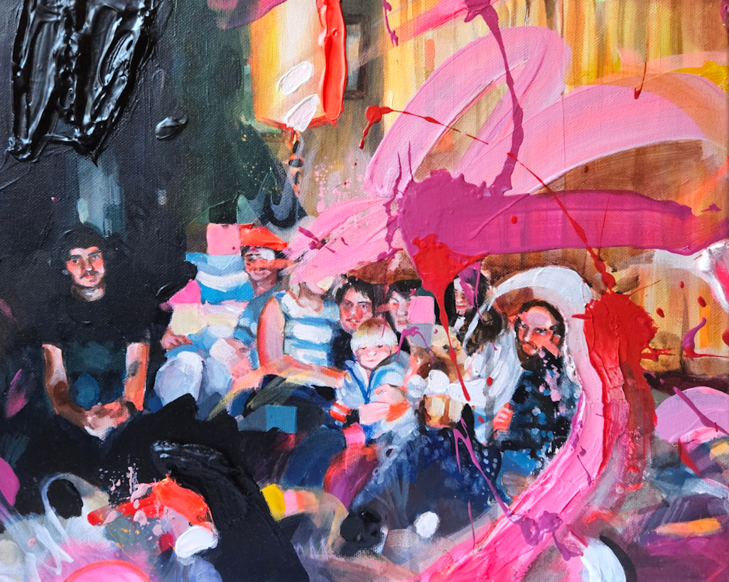 Family Portrait, 2026, acrylic & resin on canvas, 32.5 x 40 cm