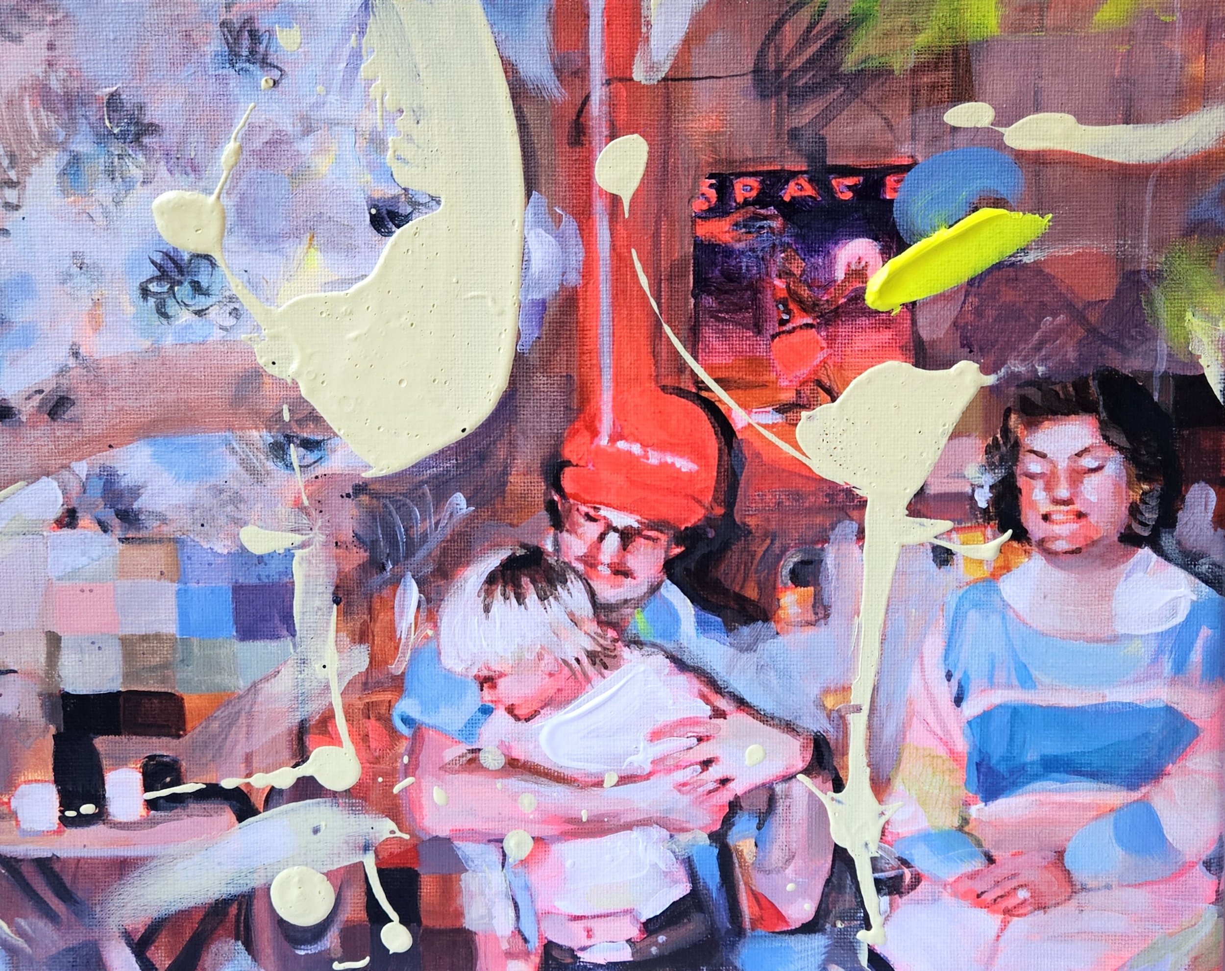 Horse Play, 2025, acrylic & resin on canvas, 24 x 30 cm