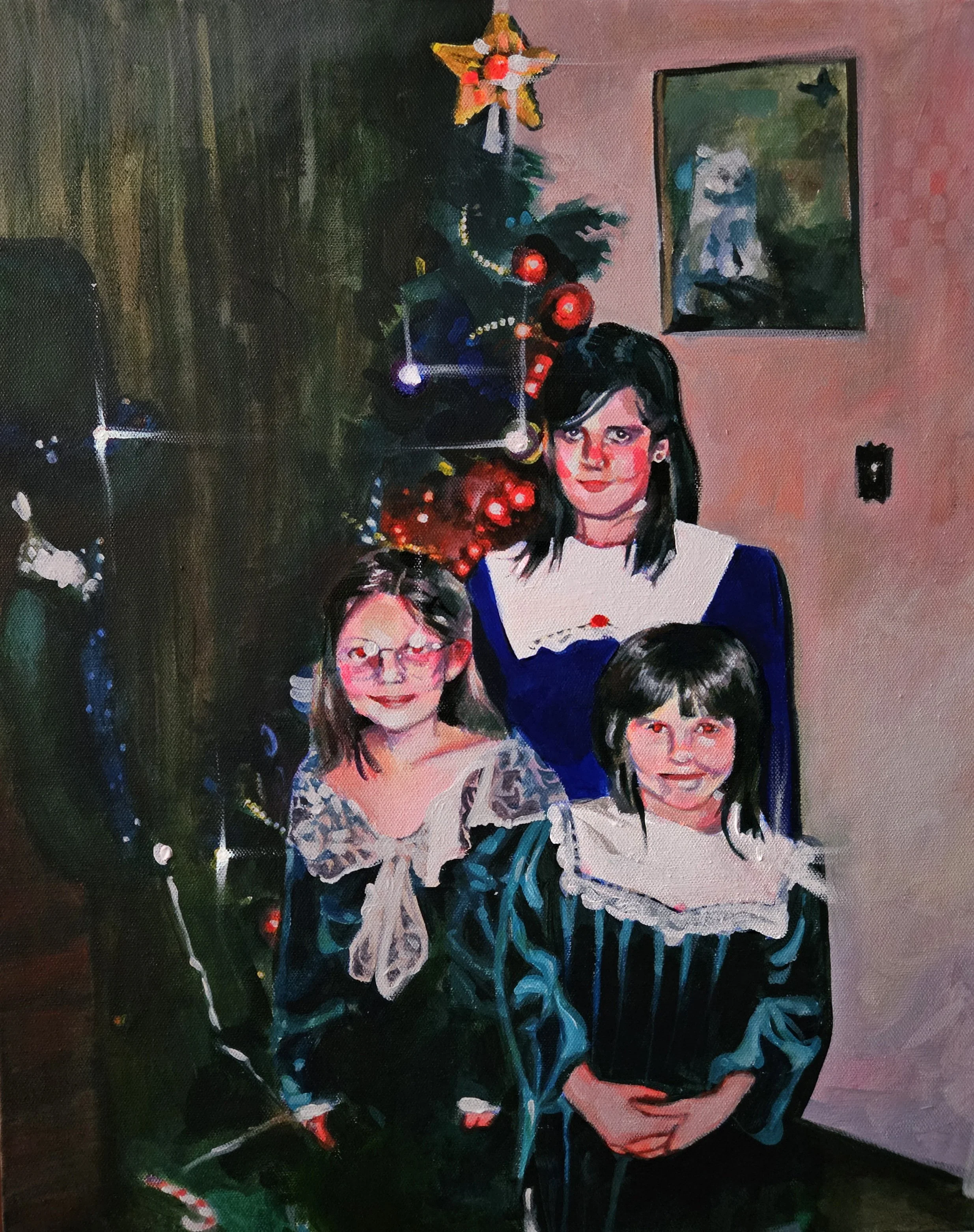 Put On Your Christmas Dresses, 2026, acrylic on canvas, 40 x 50 cm