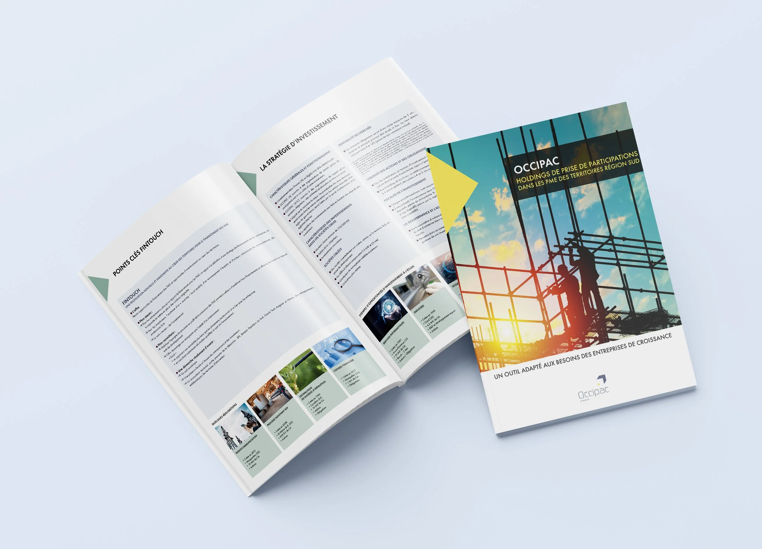 Brochure Occipac, holding d'investissement dans les PME de croissance en Occitanie et PACA