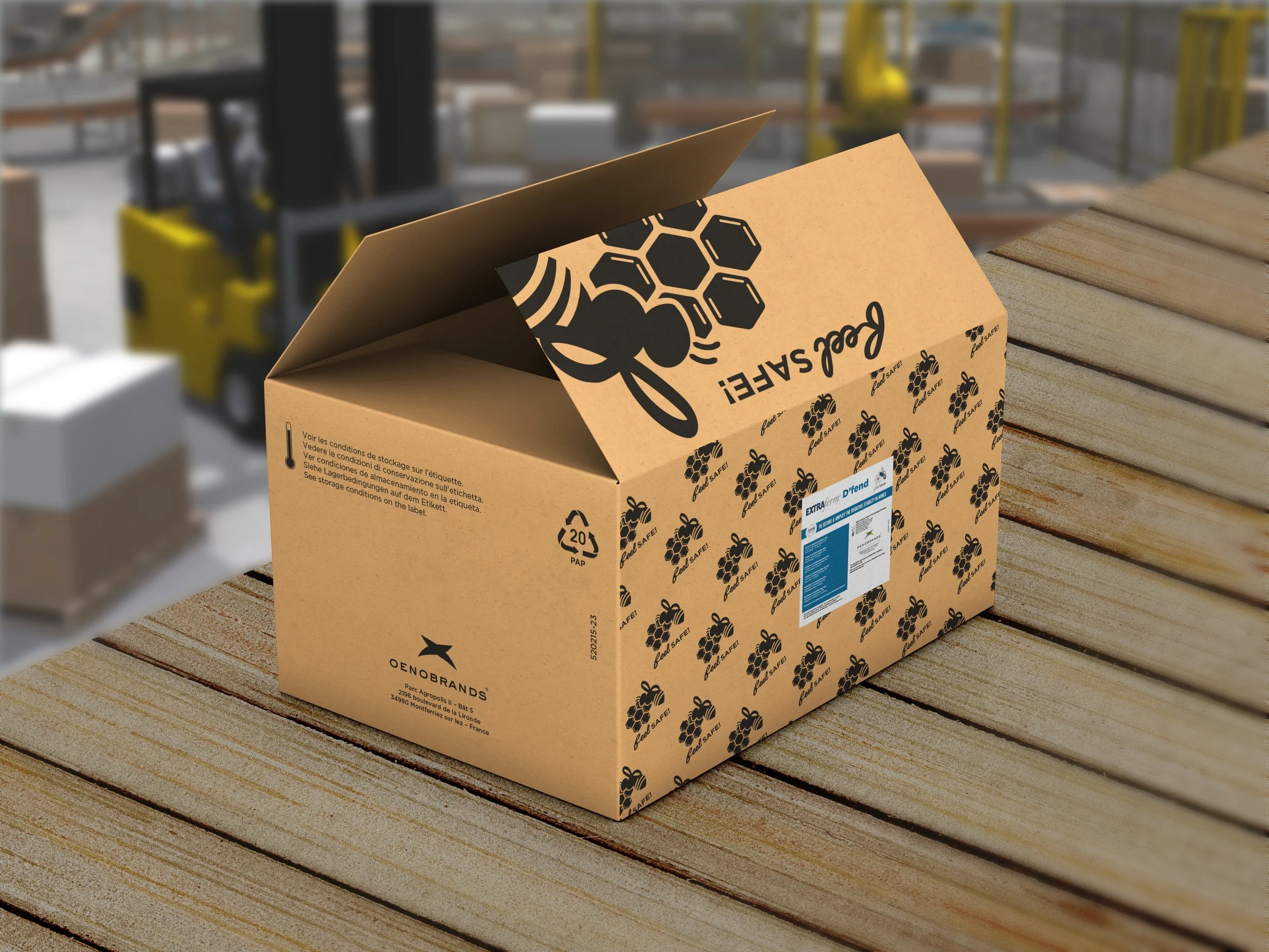 Packaging feel SAFE!, cartons de conditionnement des dérivés de levures