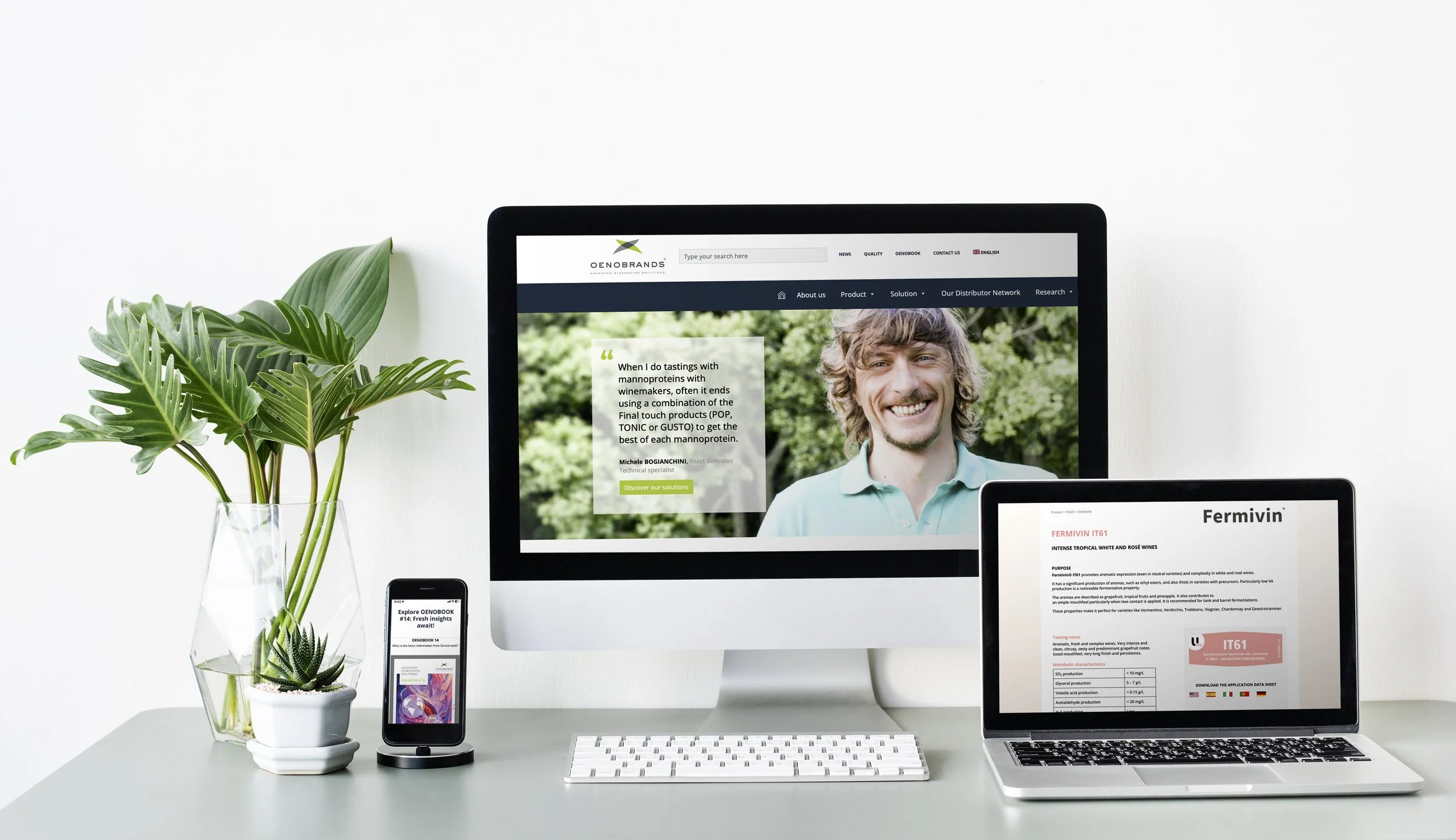 Interface du site Oenobrands après refonte graphique, direction artistique StudioQG