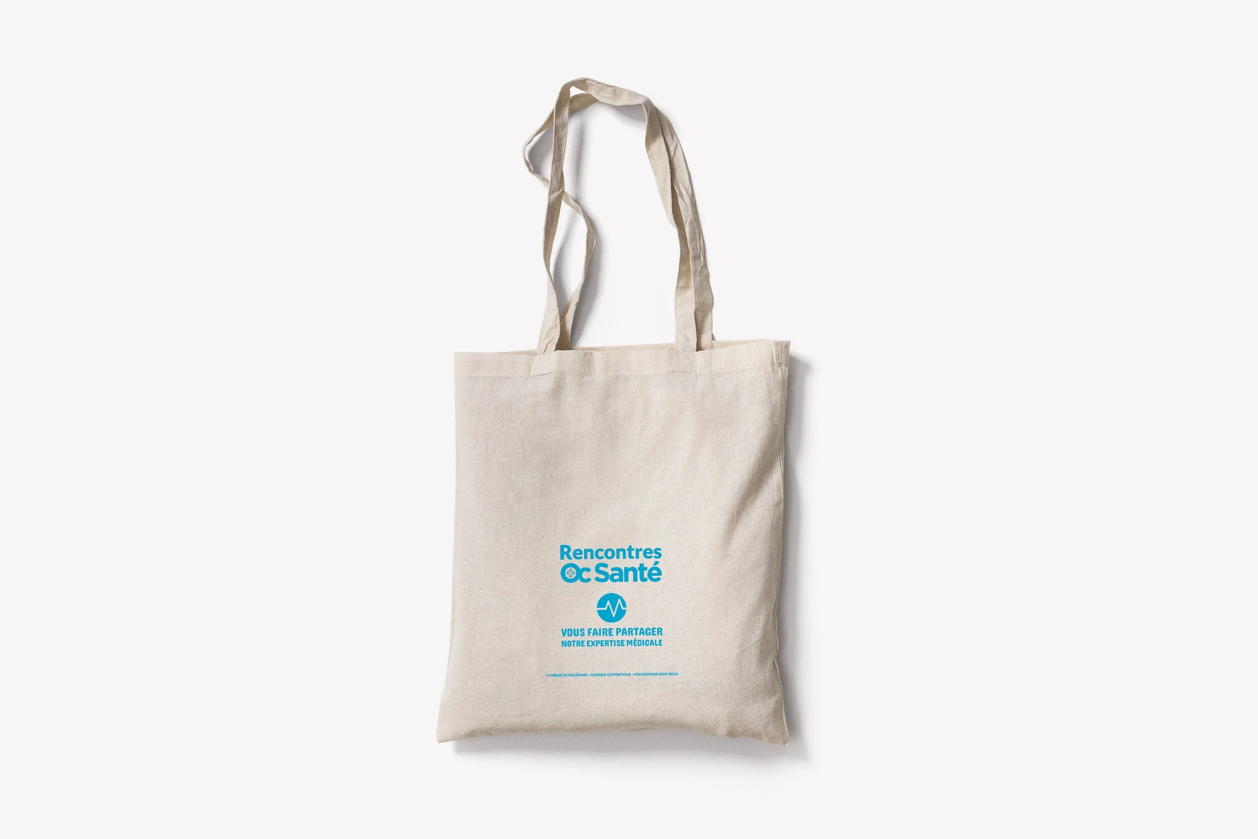 Totebag imprimé pour les Rencontres OC Santé, goodie de l'événement professionnel