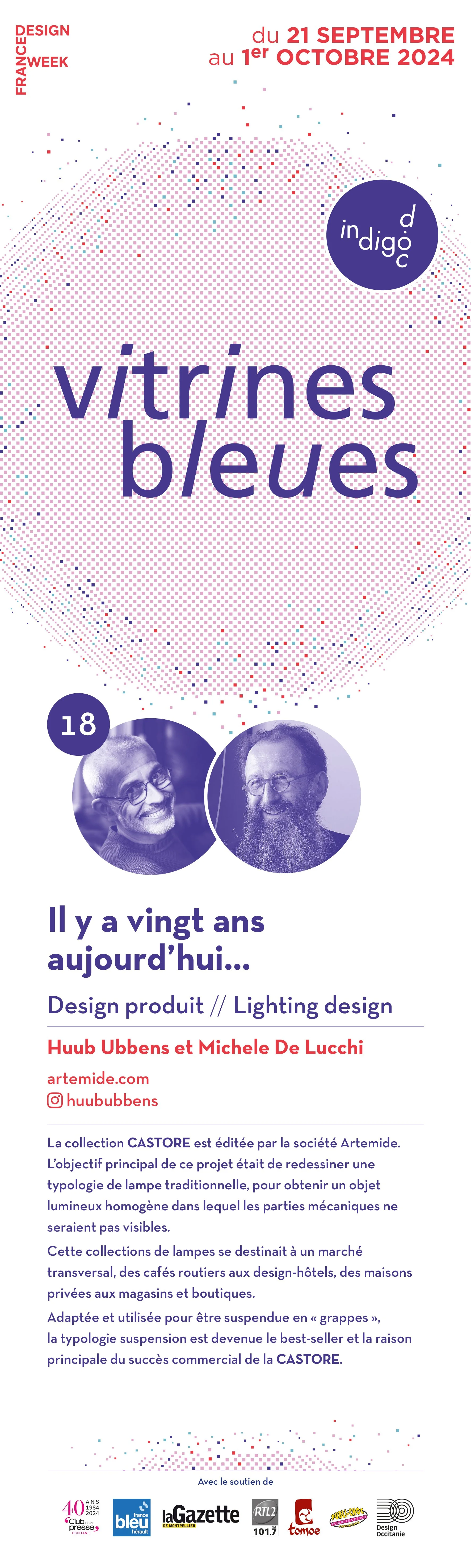 Sticker autocollant Vitrines Bleues apposé sur les vitrines des commerces participants