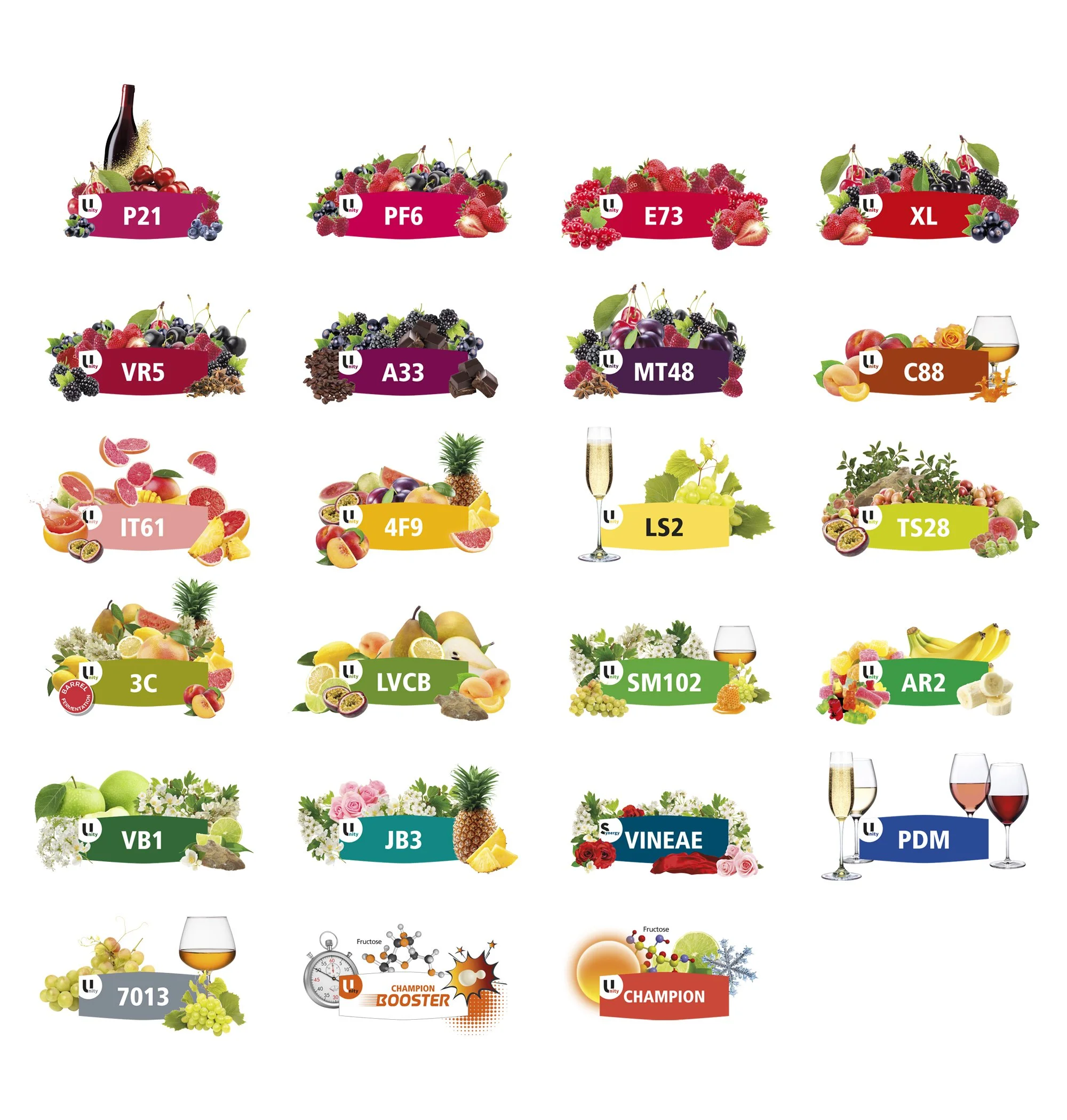 Logos de la gamme de levures Fermivin