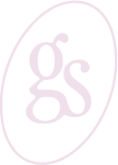 Pale Pink Georgia Stoddart 'GS' icon logo.