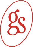 Red Georgia Stoddart 'GS' icon logo.