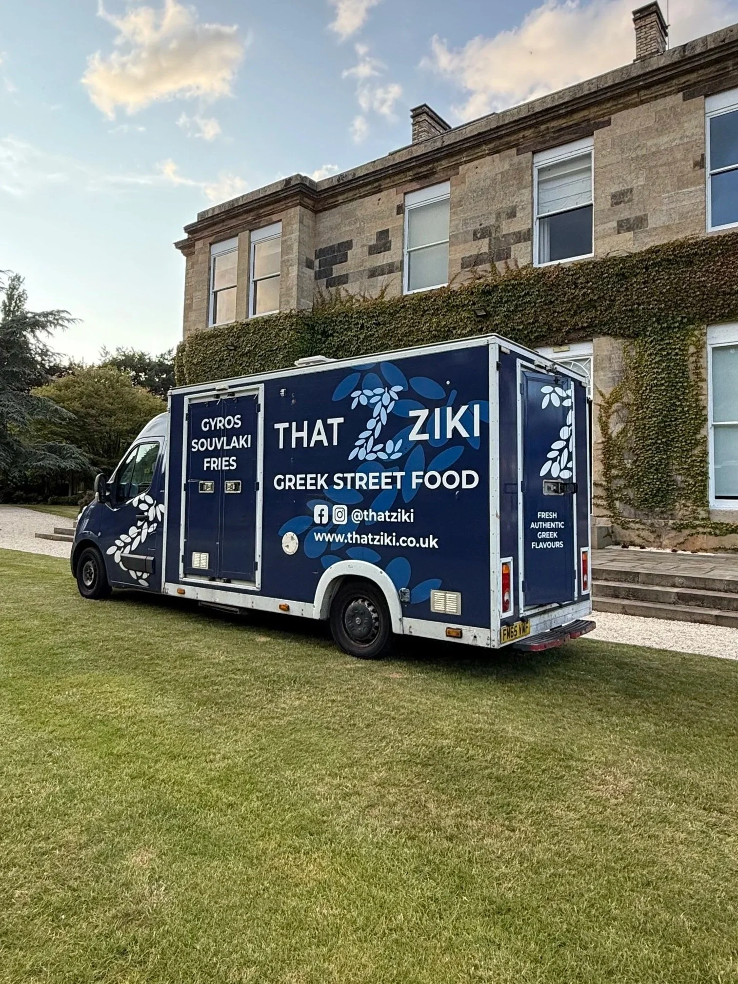 Thatziki Greek street food van catering a wedding event.