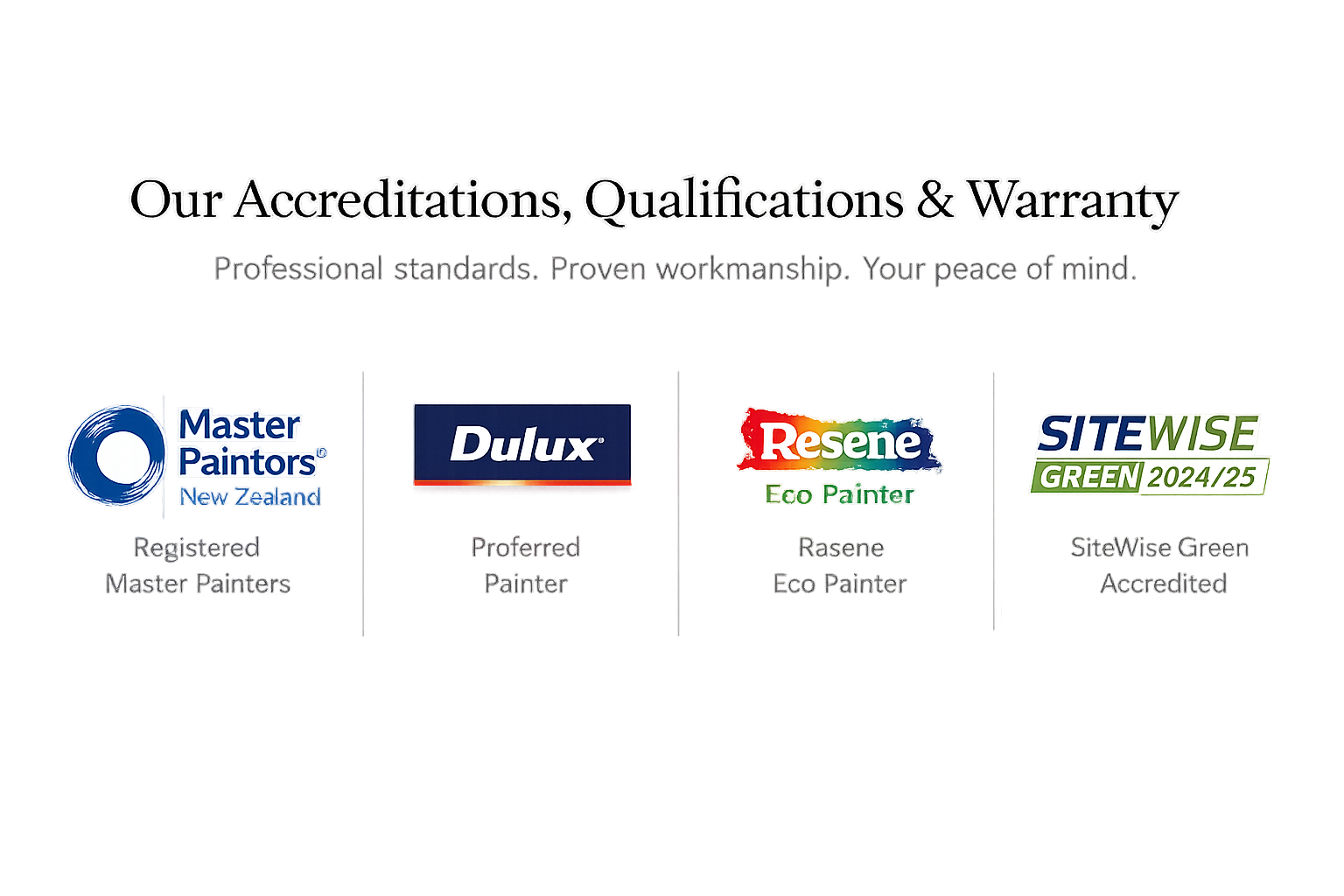 Craft Coat professional painting accreditations and industry qualifications