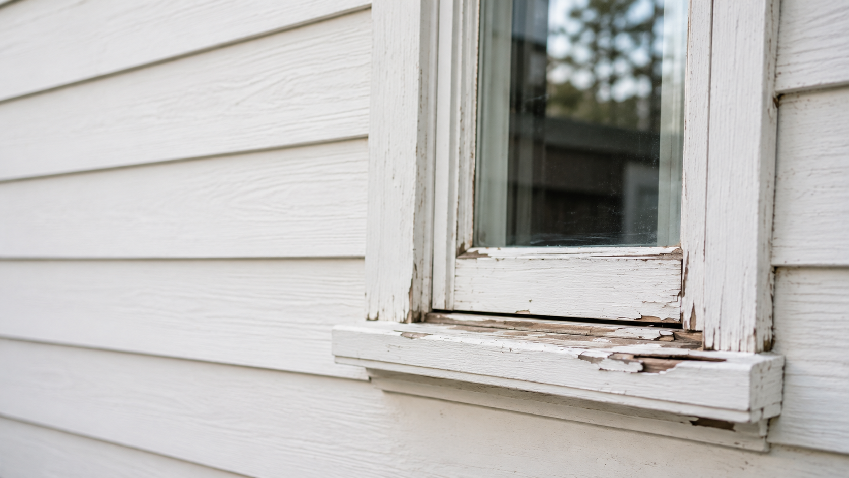 Rotten timber window frame requiring repair on an Auckland weatherboard home