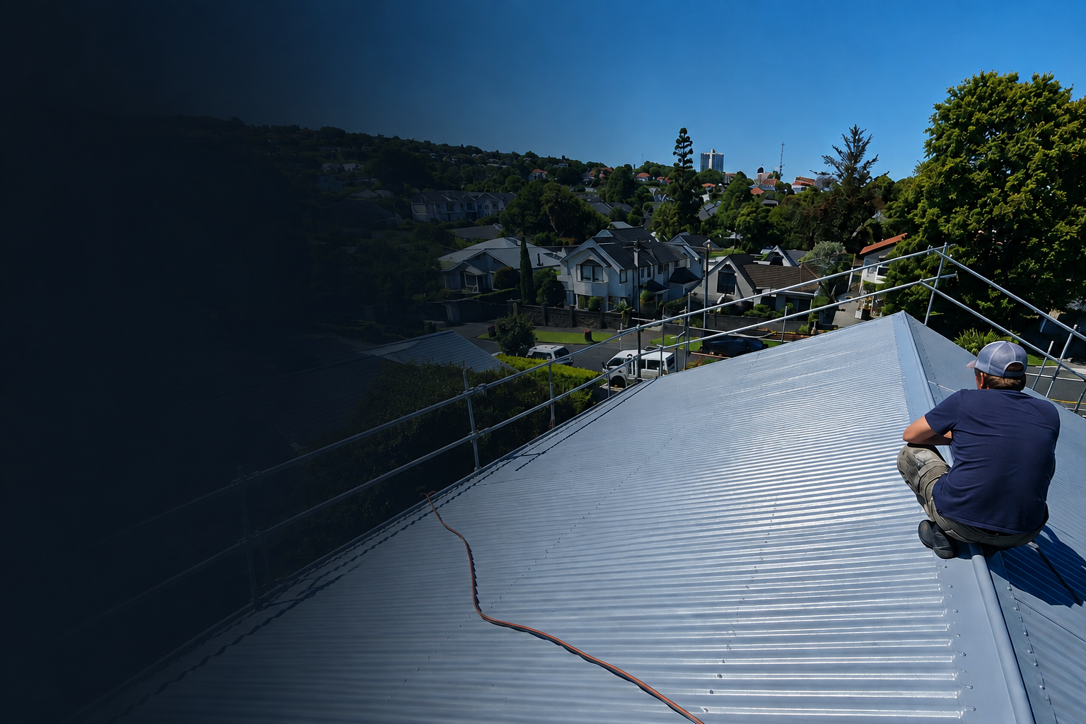Completed charcoal metal roof painting and restoration in Auckland