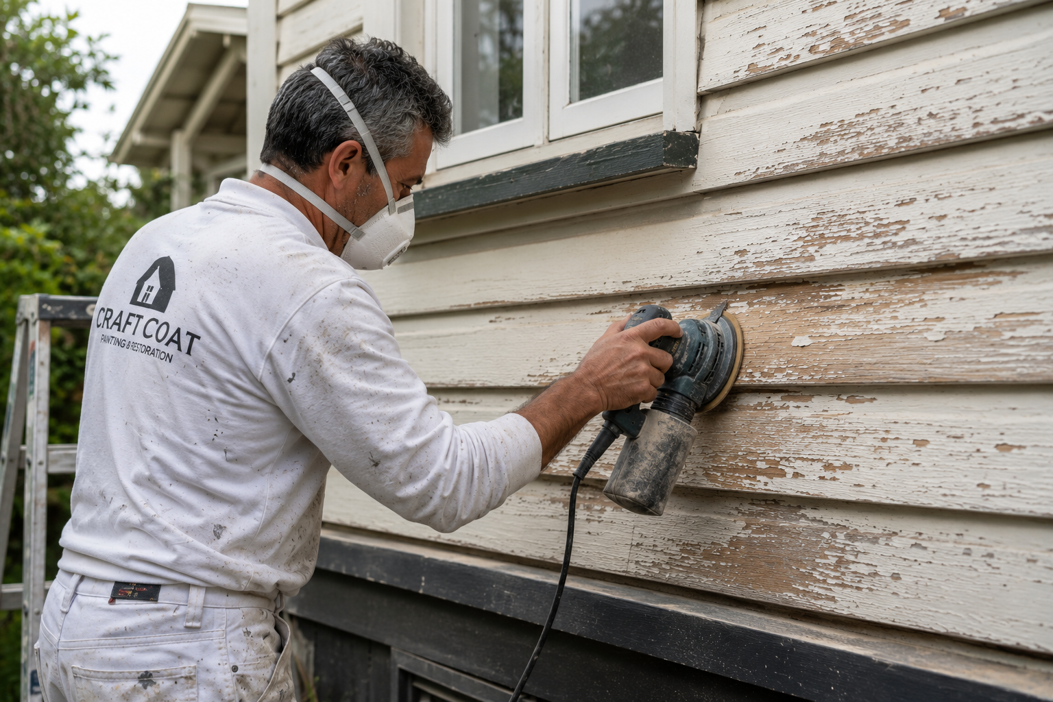 Weatherboard restoration before exterior painting