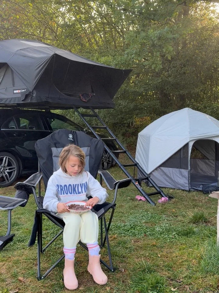 48 hours camping to end the summer holidays ✨

Double rainbow 🌈 

Sunset walks to line dancing 🫶🏽

Almond croissants wherever we go 🥐 

Sully boy ❤️

Is there anything better than bacon sandwiches cooked outside? 

🫶🏽🫶🏽

Little adventures eve